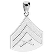 5/8" Corporal Rank Pendant - Sterling Silver - SGT GRIT