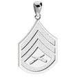 3/4" Staff Sergeant Rank Pendant - Sterling Silver - SGT GRIT