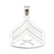 1-3/8" Corporal Rank Pendant - Sterling Silver - SGT GRIT