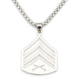 1-3/8" Sergeant Rank Pendant With Box Chain - SGT GRIT