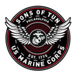 USMC Sons of Tun Wings 10" Patch - SGT GRIT