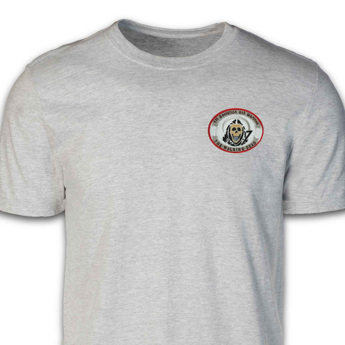 1st Battalion 9th Marines Patch T-shirt Gray — SGT GRIT