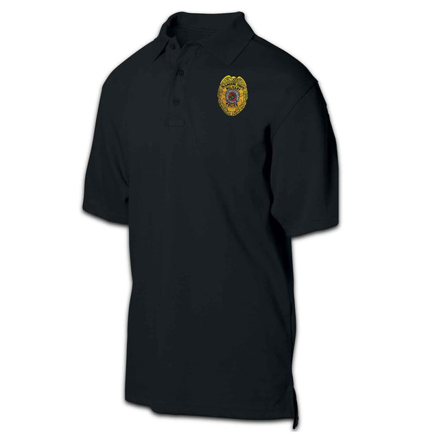 Military Police Badge Patch Golf Shirt Black - SGT GRIT
