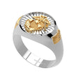 Sterling Silver Ring With 14k Gold EGA and Customizable Side Emblems - SGT GRIT