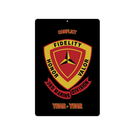 3rd Marine Division (Alternate Design 2) Metal Sign - SGT GRIT