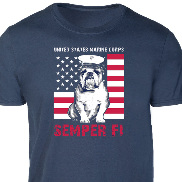 Dress Blues Bulldog Full Front T-shirt - SGT GRIT