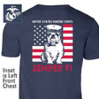 Dress Blues Bulldog Back With Left Chest T-shirt - SGT GRIT