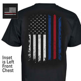 Marine Corps Blood Stripe Flag Black T-shirt - SGT GRIT