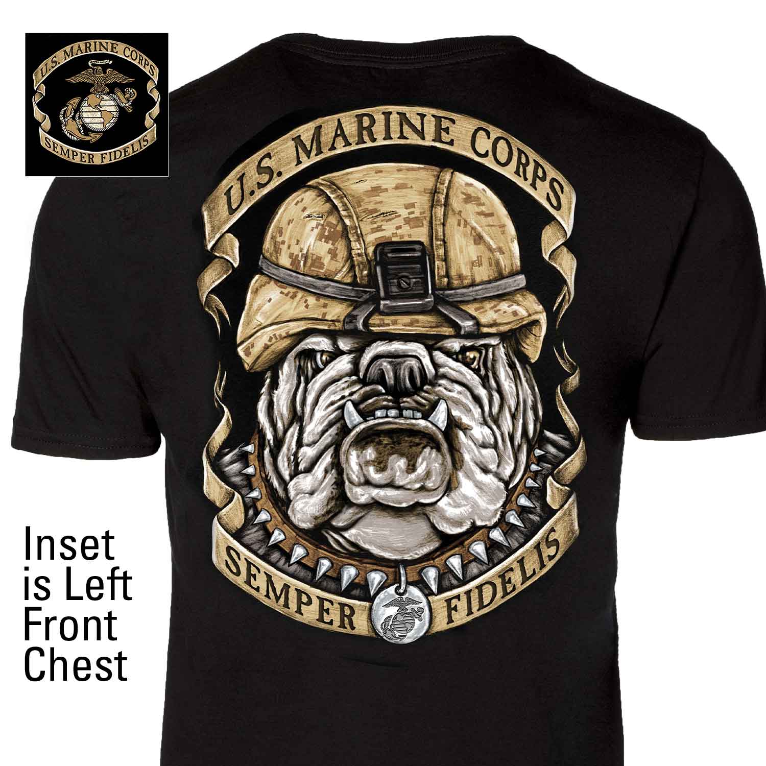 US Marine Corps Bulldog T shirt SGT GRIT
