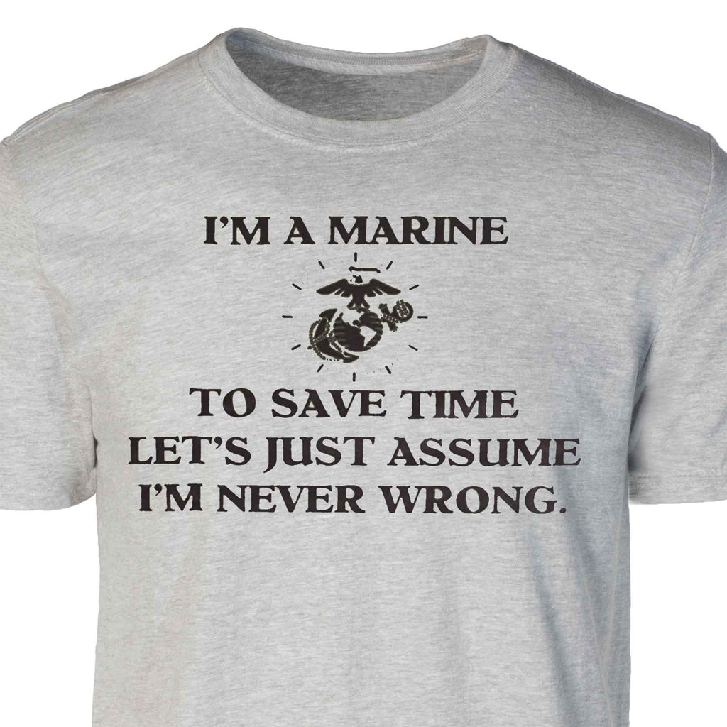 Grunt Style USMC - Never Met A Marine T-Shirt - Black
