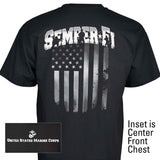 USMC Semper Fi Flag T-shirt White/Black - SGT GRIT