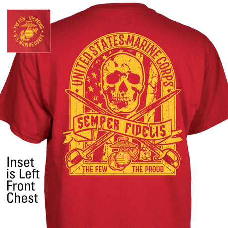 USMC Skull Flag T-shirt - SGT GRIT