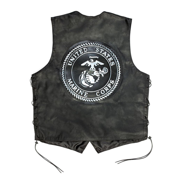 Marine corps leather vest store