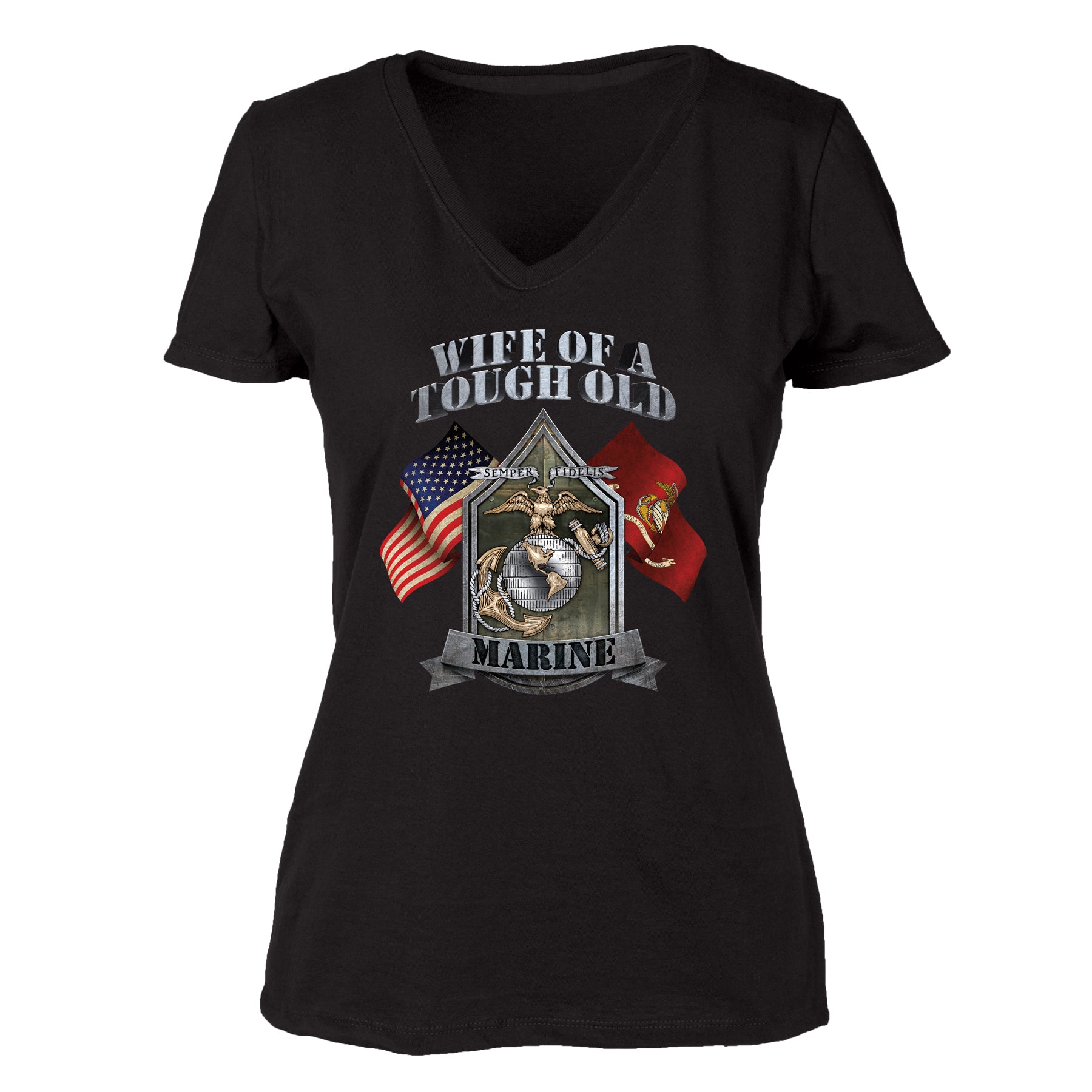 USMC Wife of a Tough Old Marine T shirt 100 Cotton