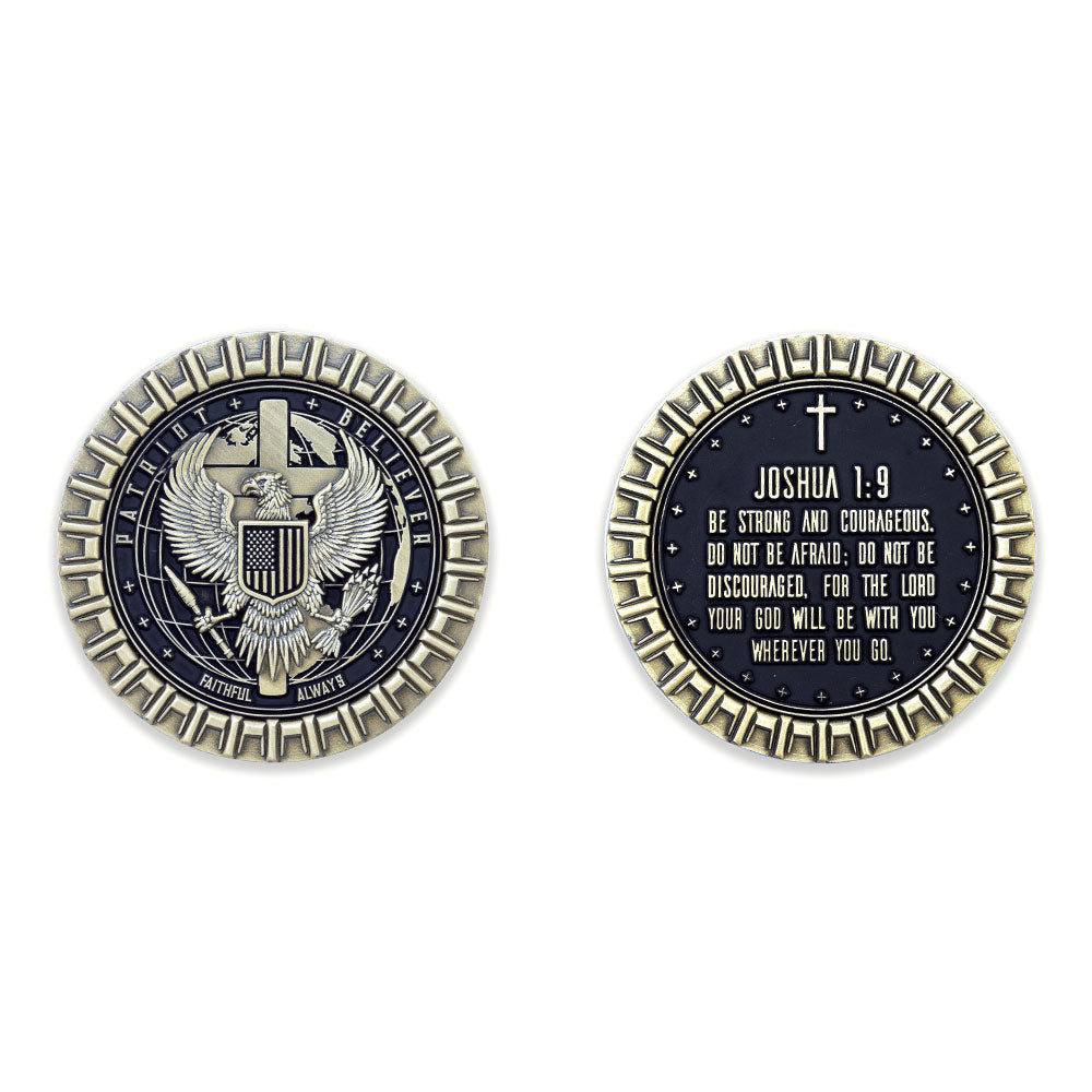 Joshua 1:9 Eagle Challenge Coin - SGT GRIT