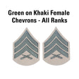 Green on Khaki Female Chevrons - SGT GRIT