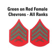 Green on Red Female Chevrons - SGT GRIT